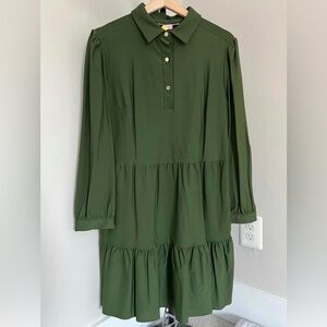 Jude Connally Henley Dress in Loden (green) - NWT